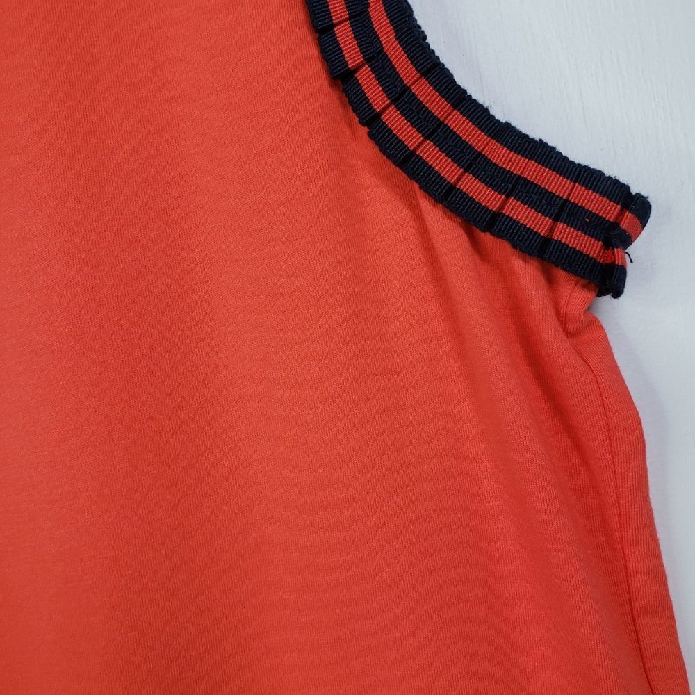 Talbots Grosgrain Ribbon Trim Tank Shell L Red Navy - Picture 4 of 7